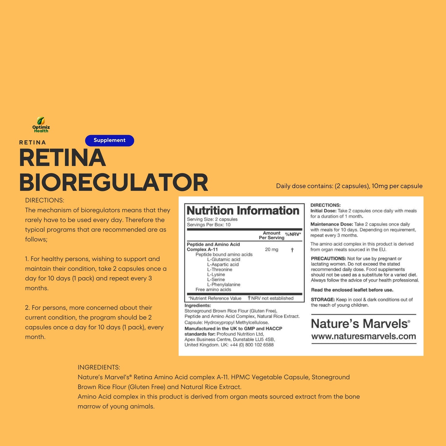 Retina Bioregulator (Nature’s Marvels™)